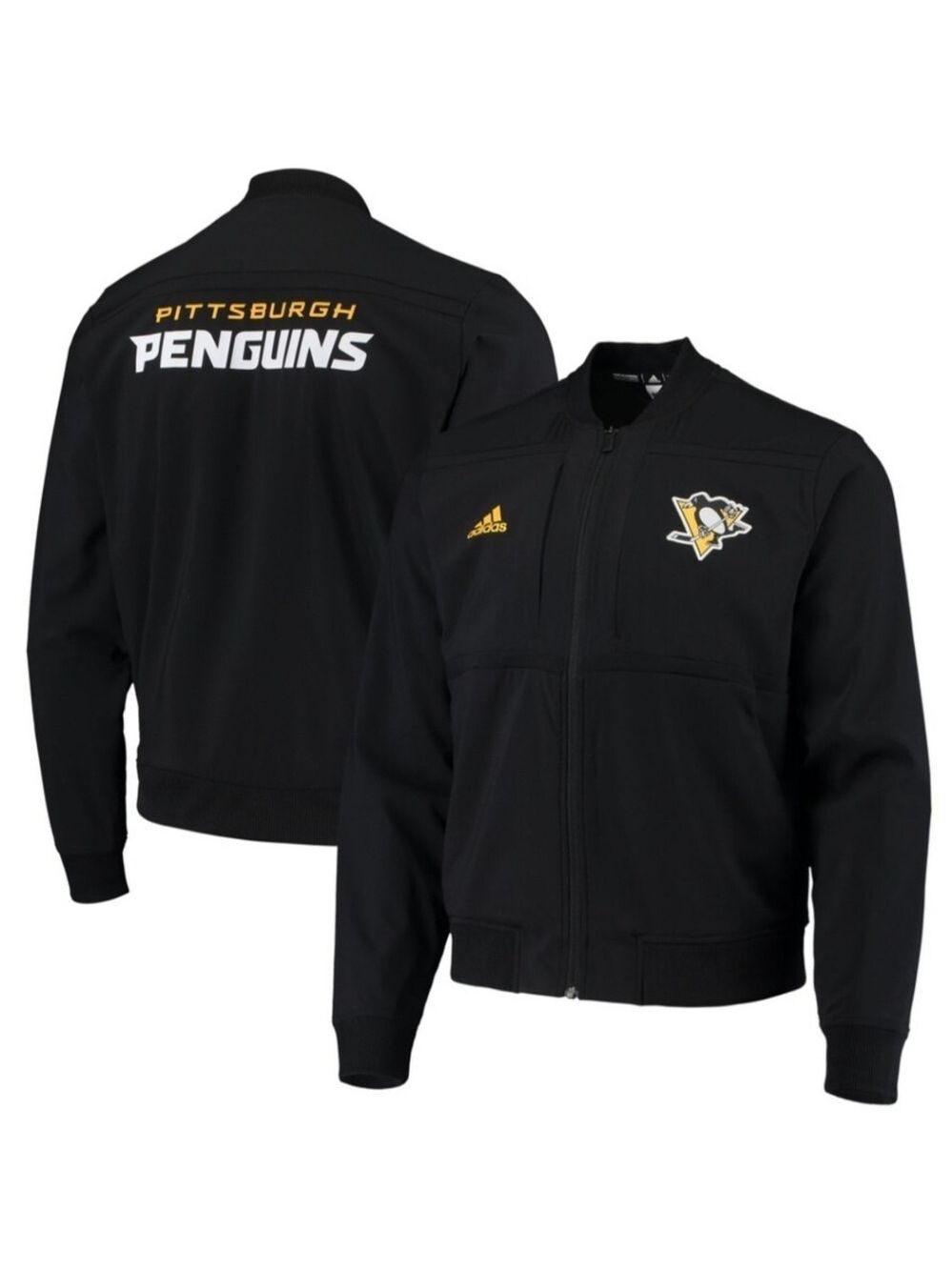 Pittsburgh Penguins adidas Black Bomber Full Zip Jacket